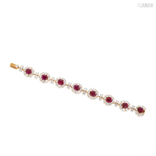 A Ruby and Diamond Bracelet, by M. Gérard, circa 1980