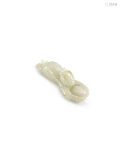 Song/Yuan Dynasty A white jade 'boy and drum' group