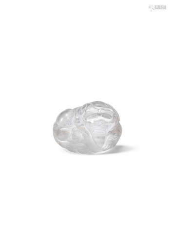 Yuan/Ming Dynasty A very rare rock crystal carving of a Buddhist lion