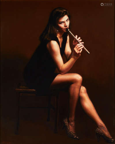 Clarinet Player Chen Yifei(Chinese, 1946-2005)陳逸飛