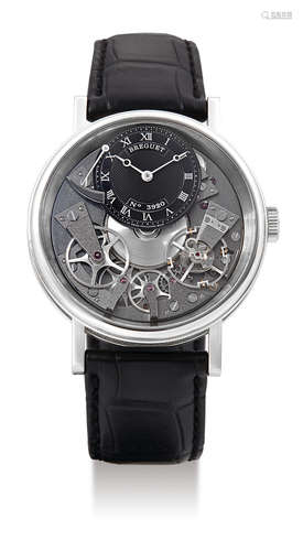 Breguet, A Fine Large White Gold Semi-Skeletonised Wristwatch with Power Reserve Indication