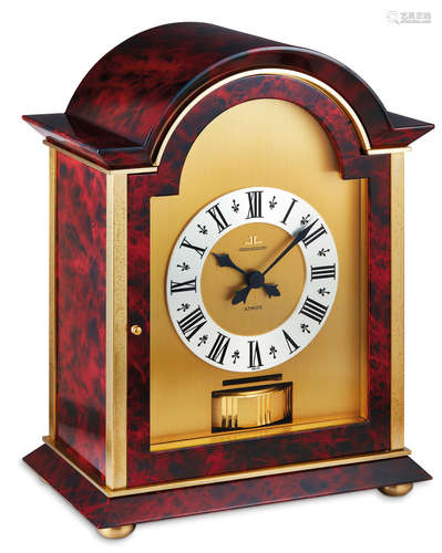 Jaeger-LeCoultre, A Gilt Brass and Faux Porphyry Atmos Clock