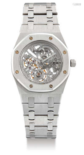 Audemars Piguet, A Lady's Fine White Gold Skeletonised Bracelet Watch