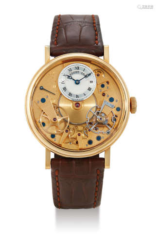 Breguet, A Fine Gold Automatic Semi-Skeletonised Wristwatch with Retrograde Seconds
