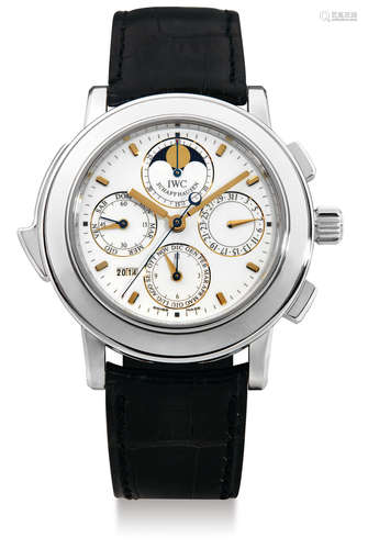 IWC, A Rare Limited Edition Platinum Minute Repeating Perpetual Calendar Chronograph Wristwatch