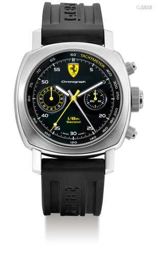 Panerai for Ferrari, A Limited Edition Stainless Steel Automatic Split Seconds Chronograph Wristwatch with Flying 1/8th Seconds