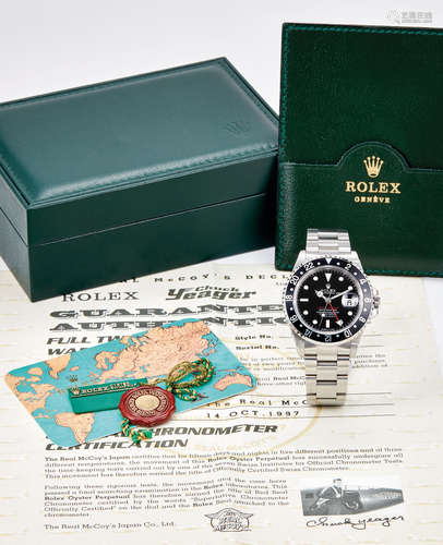 Rolex, A Very Rare Stainless Steel Special Production Automatic Centre Seconds Wristwatch with Date, Bracelet and 24 Hour Indication, Complete with Presentation Box, Certificate of Authenticity and original swing tags