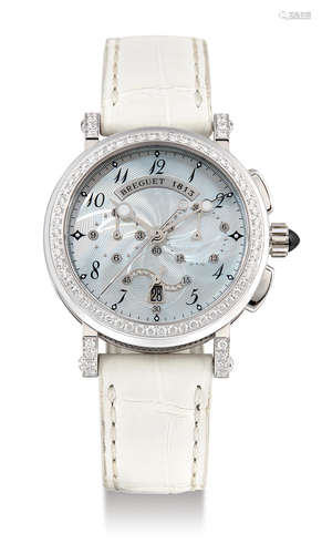 Breguet, A Fine Lady's White Gold and Diamond-Set Automatic Chronograph Wristwatch with Date