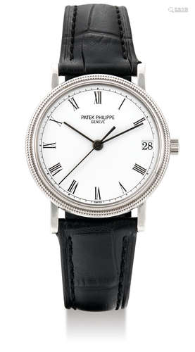 Patek Philippe, A White Gold Automatic Centre Seconds Wristwatch with Date