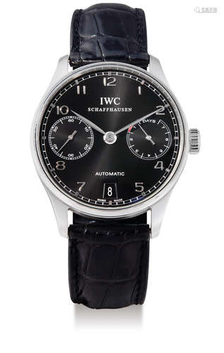 IWC, A Stainless Steel Automatic Wristwatch with 7-Day Power Reserve and Date