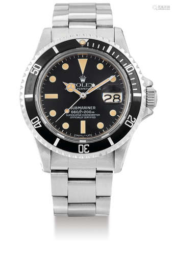 Rolex, A Stainless Steel Automatic Centre Seconds Diver's Wristwatch with Date and Bracelet