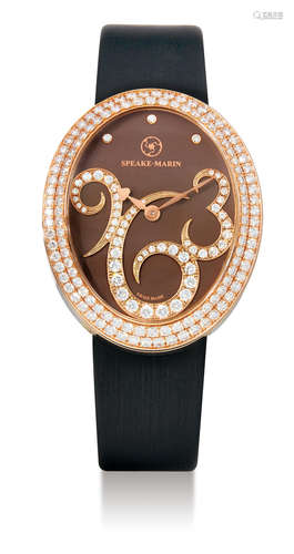 Speake-Marin, A Lady's Pink Gold and Diamond-Set Wristwatch