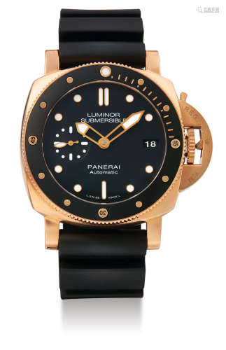 Panerai, A Rare Red Gold Automatic Diver's Wristwatch with Date