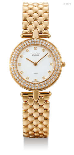 Van Cleef & Arpels, A Lady's Yellow Gold and Diamond-Set Bracelet Watch