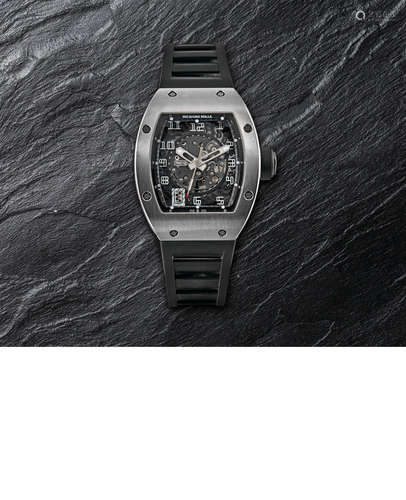 Richard Mille, A Rare White Gold Automatic Tonneau Skeletonised Wristwatch with Date