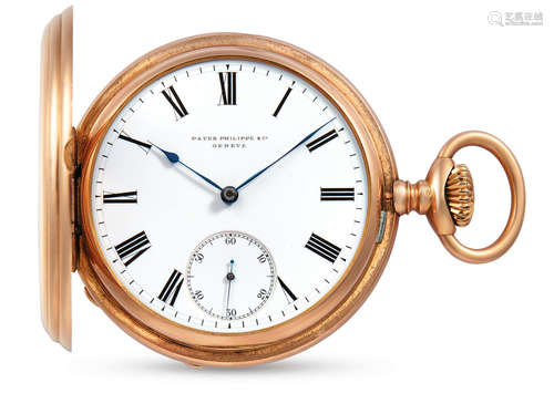 Patek Philippe, A Pink Gold Hunter Case Pocket Watch