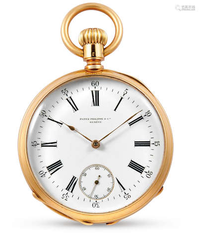 Patek Philippe, A Yellow gold open-faced keyless pocket watch