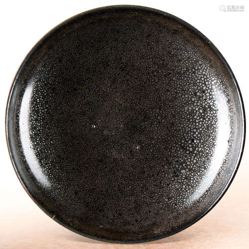 懷仁窯黑釉油滴盤