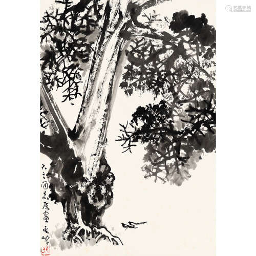 孙其峰（b.1920） 双喜 纸本水墨 立轴