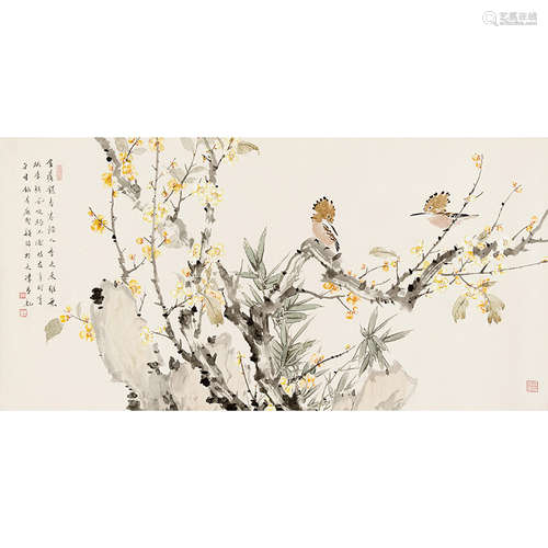 2011 年作 周午生（b.1975） 花鸟 纸本设色 镜片