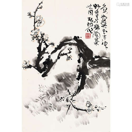 霍春阳（b.1946） 梅花 纸本设色 镜片