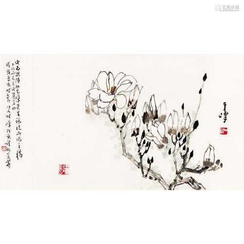 孙其峰（b.1920） 玉兰花 纸本设色 镜心