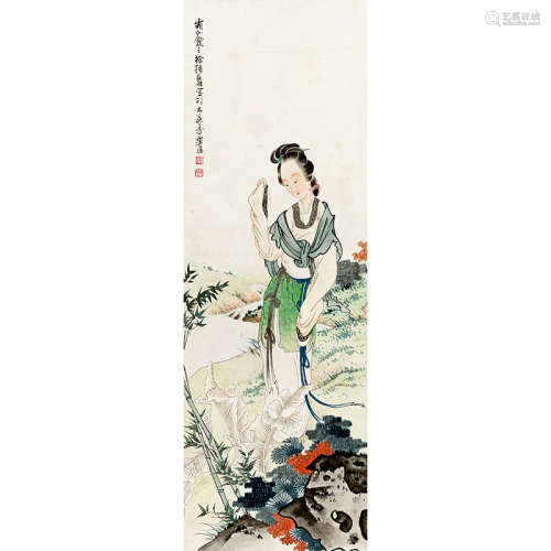 徐操（1899-1961） 仕女 纸本设色 立轴