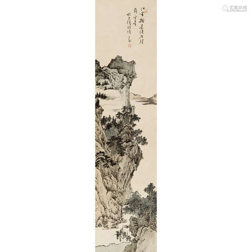 溥儒（1896-1963） 唐人诗意 纸本设色 镜片
