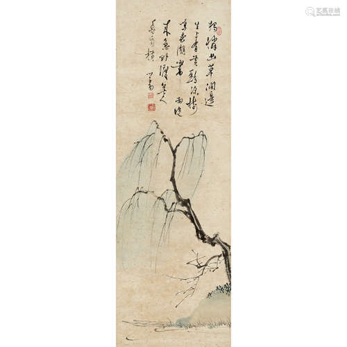 溥儒（1896-1963） 唐人诗意 纸本设色 镜心