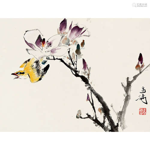 王雪涛（1903-1982） 花鸟 纸本设色 镜心