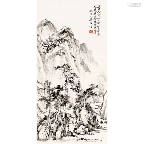 1933 年作 樊浩霖（1885-1962） 山水 纸本水墨 立轴