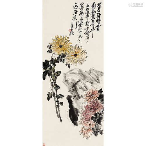 吴昌硕（1844-1927） 花卉 纸本设色 立轴