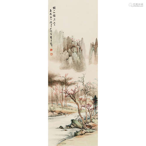 1940 年作 黄君璧（1898-1991） 山水 纸本设色 立轴