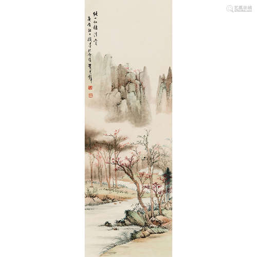 1940 年作 黄君璧（1898-1991） 山水 纸本设色 立轴