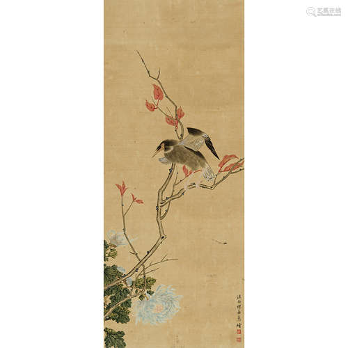 缪嘉惠（1831-1908） 花鸟 绢本设色 立轴