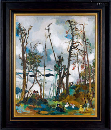 朱德群 1954年作 八仙山 布面油画