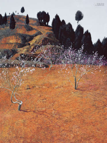 王龙生 2006年作 桃花盛开的地方 布面油画