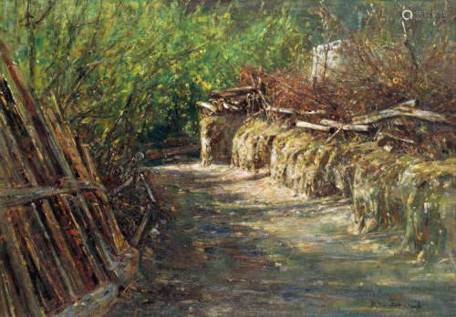 陈安健 1996年作 乡村风景 布面油画