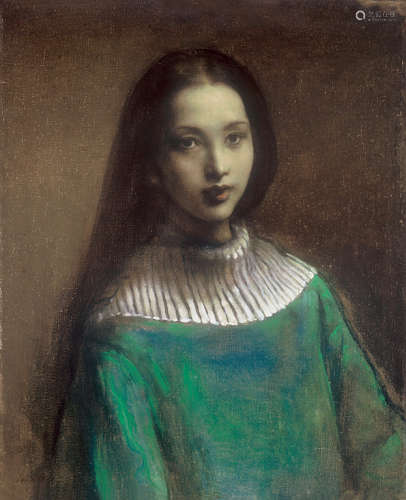 庞茂琨 1992年作 那家的俏姑娘 布面油画