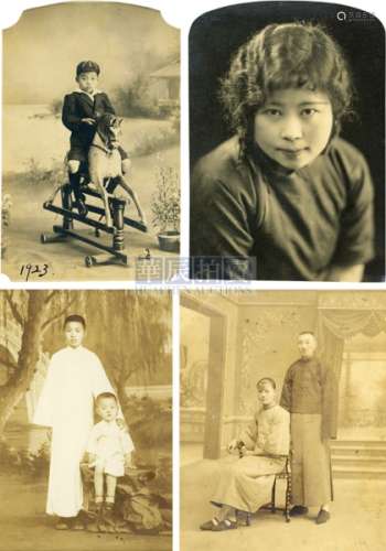 1920-1940s 民国时期照相馆肖像照（79张） 银盐纸基