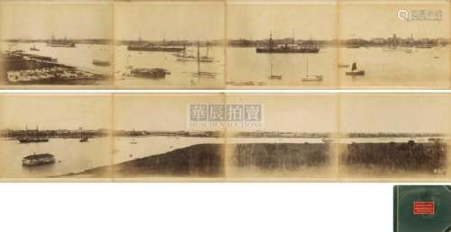 1890s 清末上海外滩全景八联张 蛋白照片