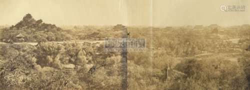 费利斯·比托 1860年 从北海琼岛向东南眺望紫禁城与景山（2张） 蛋白照片
