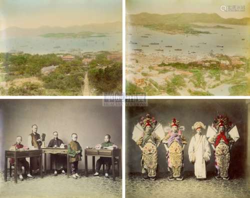 阿芳 1880s 广州、香港地区风俗风景蛋白册（12张） 蛋白照片