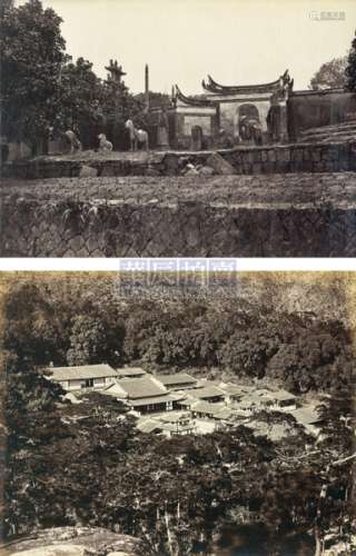 阿芳 1870s 清末福州建筑风景（3张） 蛋白照片