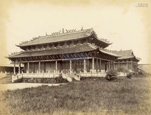 1890s 广州建筑民俗风景蛋白照（4张） 蛋白照片