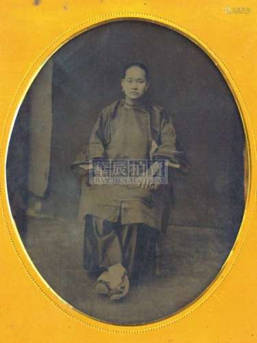 1850s 佚名 清末中国妇女锡版铁版照片 锡版摄影法