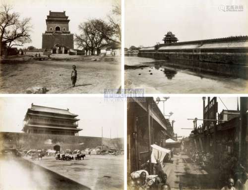 1890s 佚名 清末北京建筑风景蛋白散页（13张） 银盐纸基