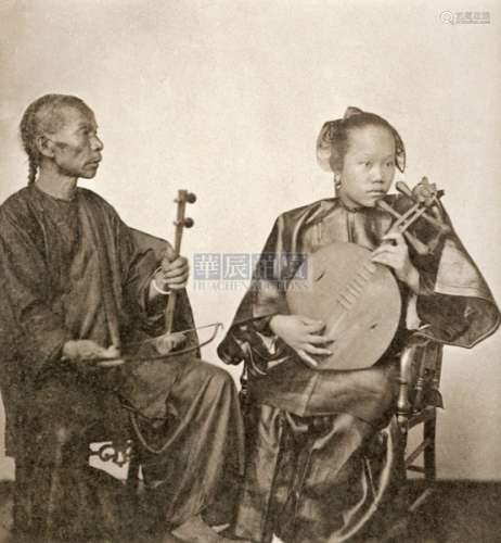 约翰·汤姆逊等 1870-1900s 清末中国人像照片（3张） 照相凹版 火棉胶印相