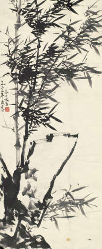 秦仲文（1896～1974） 1963年作 竹石图 镜心 水墨纸本