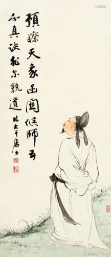 徐菊庵（1890～1964） 临张大千人物 立轴 设色纸本